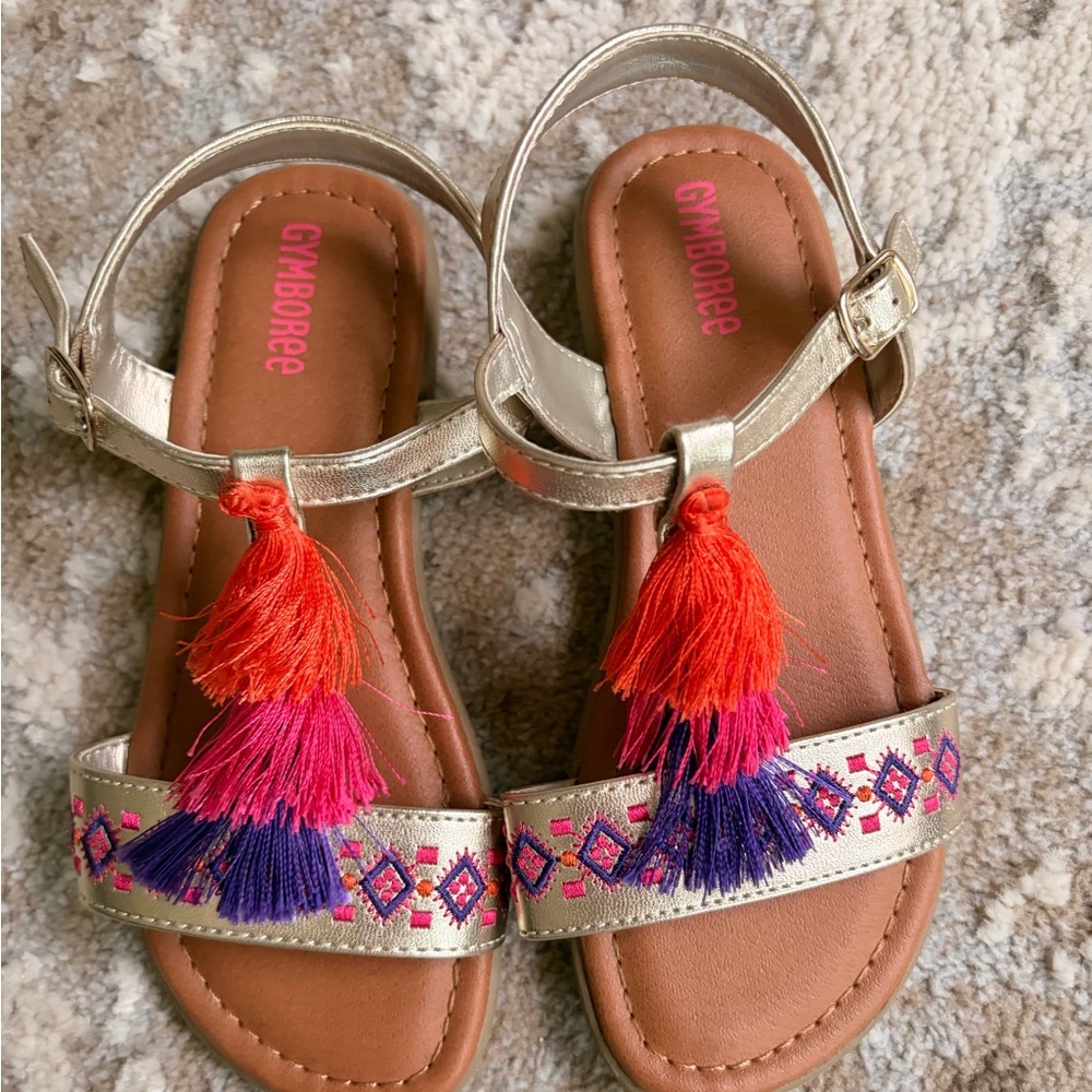 Gymboree Gold Sandals with Bright Tassels